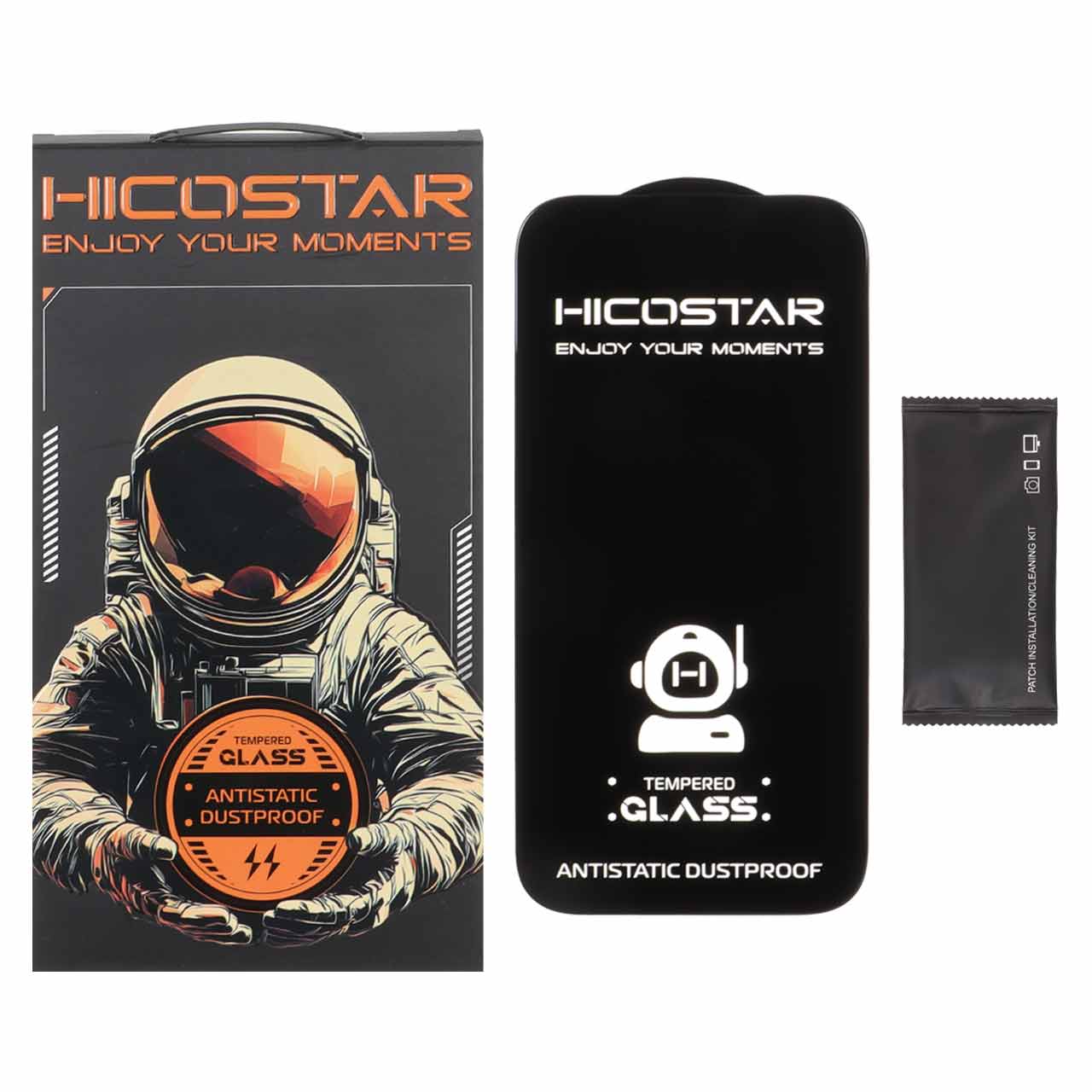 محافظ صفحه نمایش شیشه ای Apple iPhone 17 / iPhone 16 Pro - Full Cover Anti Static Hicostar (پک دار)